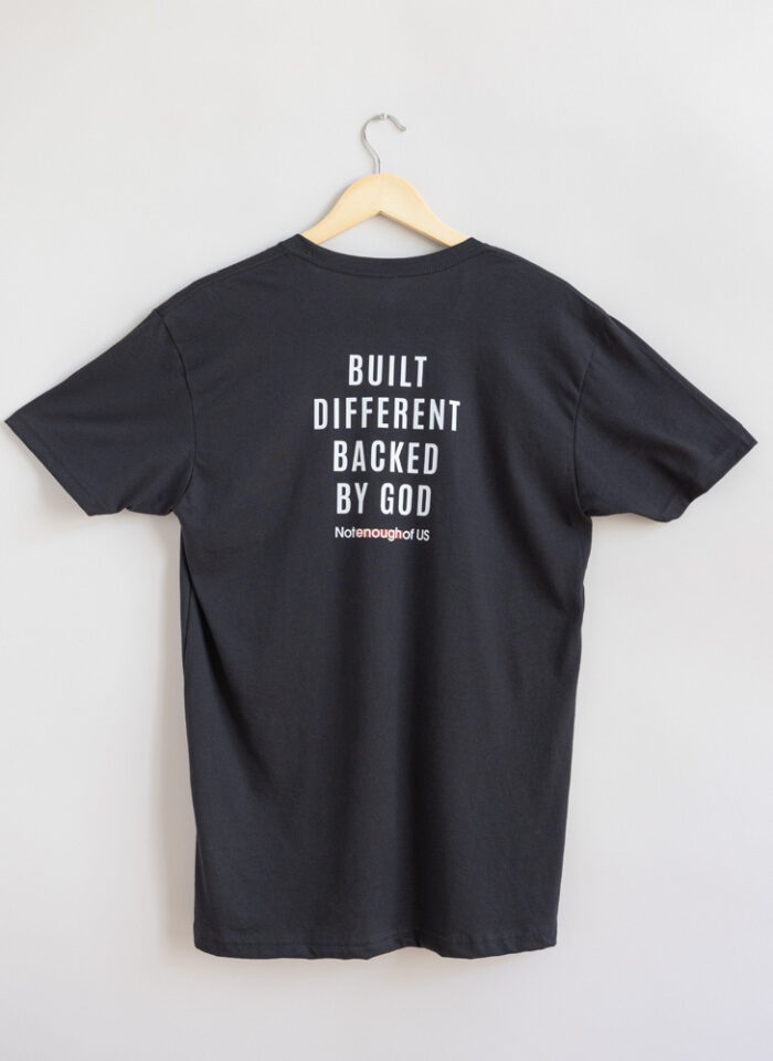 Built Different Backed By God – Unisex Crew Tee Pink Available in Dry Fit, CVC, and Cotton - Image 2