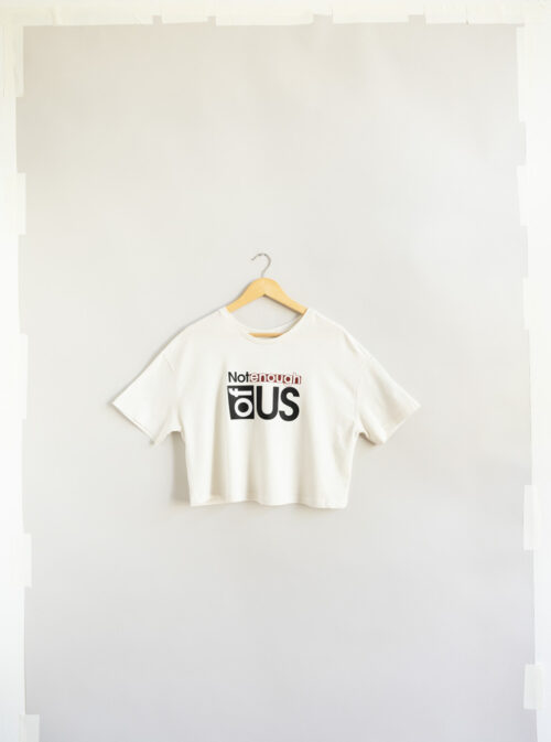 Not Enough of Us Women’s Cropped Short Sleeve Tee – Vintage White