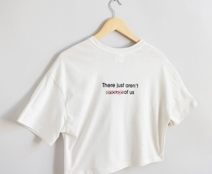 Not Enough of Us Women’s Cropped Short Sleeve Tee – Vintage White 4-in-1 Collection - Image 3