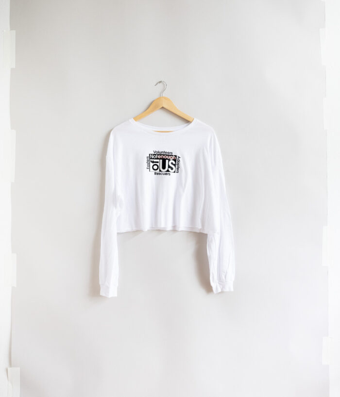 Not Enough of Us – Women’s Cropped Long Sleeve Tee 4 in 1 (White)