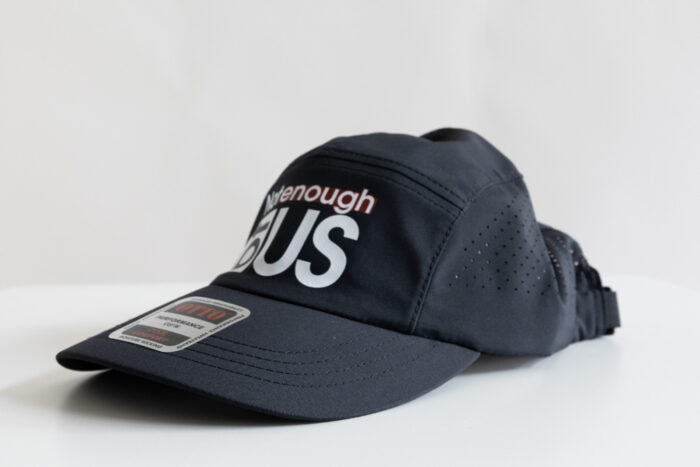 Not Enough of Us – 5 Panel Running Hat (Quick Dry) Black - Image 2