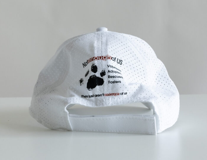 Not Enough of Us – Cool Comfort Performance Stretchable Knit Perforated Back Six Panel Low Profile Cap (White) - Image 4