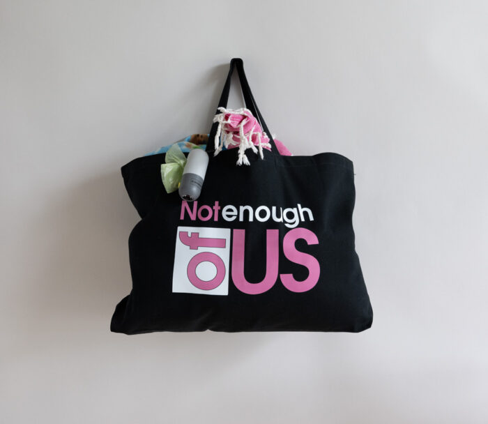 Not Enough of Us – Cotton Canvas Jumbo Tote (Pink)