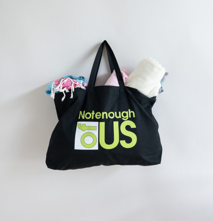 Not Enough of Us – Cotton Canvas Jumbo Tote (Lime Green)