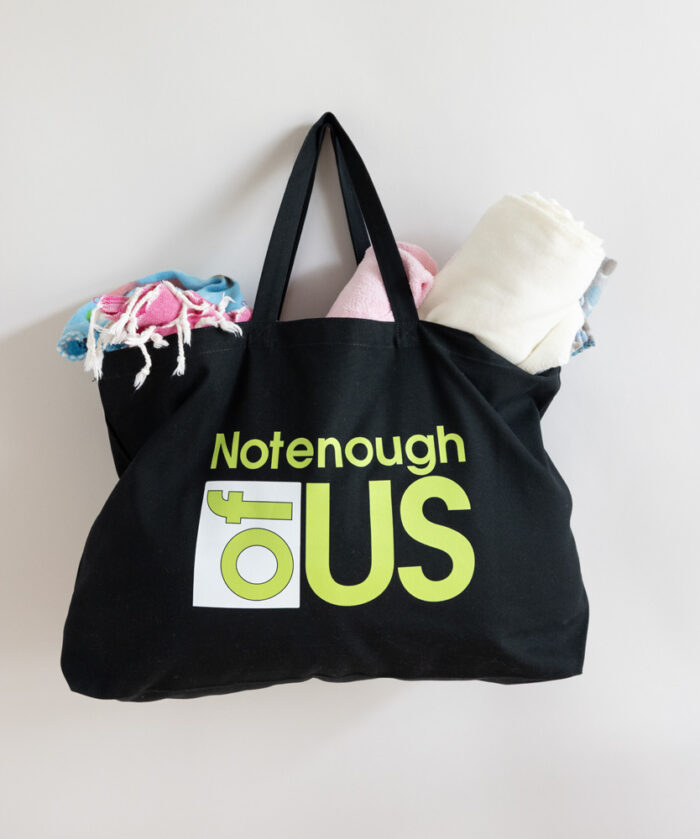 Not Enough of Us – Cotton Canvas Jumbo Tote (Lime Green) - Image 5