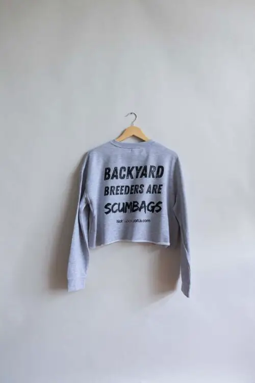 Backyard Breeders are ScumBags - Women's Crop Top Fleece 6.5 oz. Grey Heather