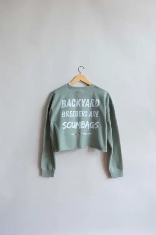 Backyard Breeders are ScumBags - Women's Crop Top Fleece 6.5 oz. Sage