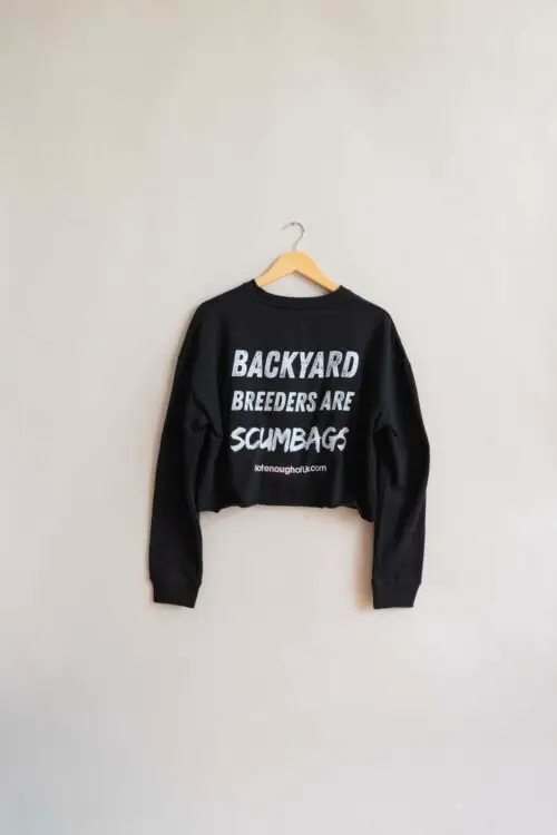 Backyard Breeders are ScumBags - Women's Crop Top Fleece 6.5 oz. Black