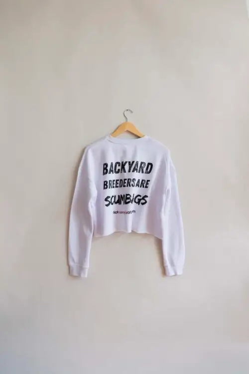Backyard Breeders are ScumBags - Women's Crop Top Fleece 6.5 oz. White